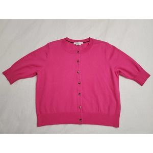 Boden Fifties Bright Pink Half Sleeve Cardigan Women's Size S Classic Retro